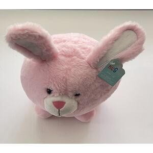 HUG ME Pink Bunny Plush Fluffy Happy Easter Rabbit Walgreens Exclusive #355852